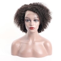 wholesale virgin hair vendors Highly Recommended brazilian virgin kinky curly bob human hair lace front wig in natural color