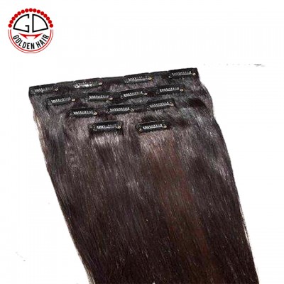 First Selling Double Weft Double Drawn Cheap Virgin Remy Wholesale Cheap 180g One Piece Clip In Human Hair Extensions